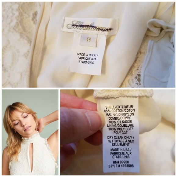 NWOT, Shoshanna Mock Neck Column Dress in Ivory - Picture 2 of 4